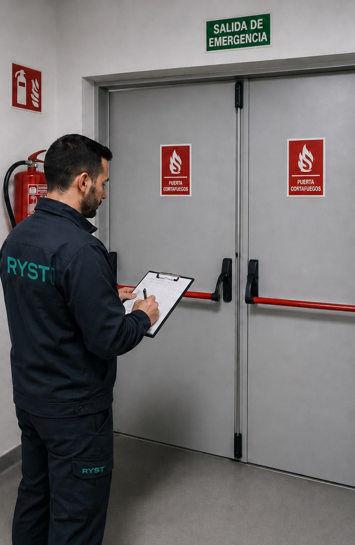 Inspección técnica de puertas cortafuegos industriales